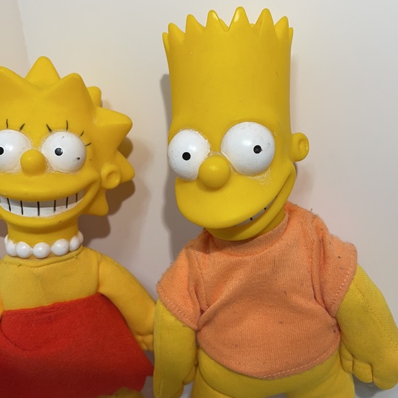 Vintage 1990 The Simpsons Burger King plush dolls Lot of 2 figures! Bart & Lisa! - Picture 3 of 8